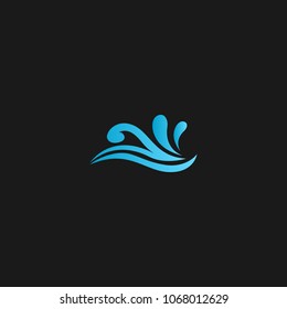 Water Wave Logo abstract design vector template. Cosmetics Surf Sport Logotype concept. Aqua icon