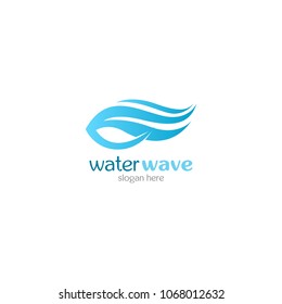 Water Wave Logo abstract design vector template. Cosmetics Surf Sport Logotype concept. Aqua icon