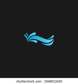 Water Wave Logo abstract design vector template. Cosmetics Surf Sport Logotype concept. Aqua icon