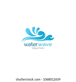 Water Wave Logo abstract design vector template. Cosmetics Surf Sport Logotype concept. Aqua icon