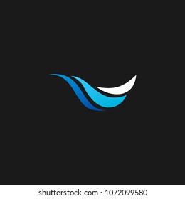 Water Wave Logo abstract design vector template. Cosmetics Surf Sport Logotype concept. Aqua icon