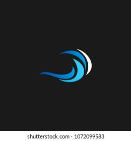 Water Wave Logo abstract design vector template. Cosmetics Surf Sport Logotype concept. Aqua icon