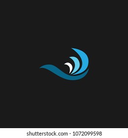 Water Wave Logo abstract design vector template. Cosmetics Surf Sport Logotype concept. Aqua icon