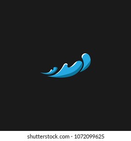 Water Wave Logo abstract design vector template. Cosmetics Surf Sport Logotype concept. Aqua icon