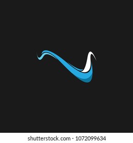 Water Wave Logo abstract design vector template. Cosmetics Surf Sport Logotype concept. Aqua icon