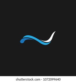 Water Wave Logo abstract design vector template. Cosmetics Surf Sport Logotype concept. Aqua icon