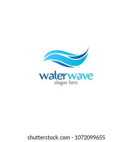 Water Wave Logo abstract design vector template. Cosmetics Surf Sport Logotype concept. Aqua icon