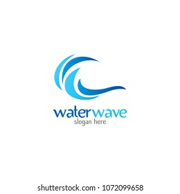 Water Wave Logo abstract design vector template. Cosmetics Surf Sport Logotype concept. Aqua icon