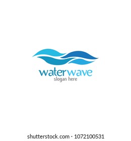 Water Wave Logo abstract design vector template. Cosmetics Surf Sport Logotype concept. Aqua icon