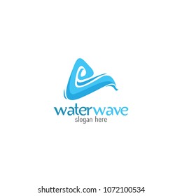 Water Wave Logo abstract design vector template. Cosmetics Surf Sport Logotype concept. Aqua icon