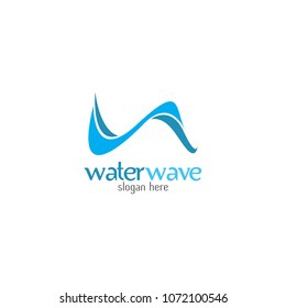 Water Wave Logo abstract design vector template. Cosmetics Surf Sport Logotype concept. Aqua icon