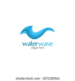 Water Wave Logo abstract design vector template. Cosmetics Surf Sport Logotype concept. Aqua icon