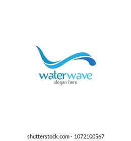 Water Wave Logo abstract design vector template. Cosmetics Surf Sport Logotype concept. Aqua icon