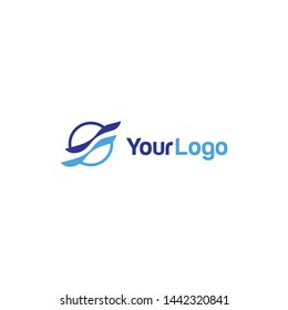 Water Wave Logo abstract design vector template. Aqua icon. Cosmetics Surf Sport Logotype concept