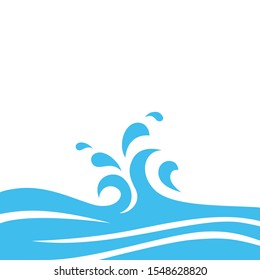 Water Wave Logo abstract design. Milk Logotype concept. Waves Splashing Flat