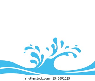 Water Wave Logo abstract design. Milk Logotype concept. Waves Splashing Flat