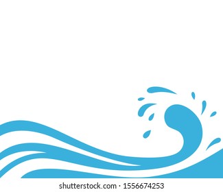 Water Wave Logo abstract design. Milk Logotype concept. Waves Splashing Flat