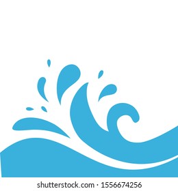 Water Wave Logo abstract design. Milk Logotype concept. Waves Splashing Flat