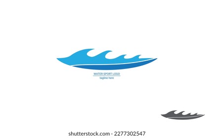 Abstrakte Design-Vektorvorlage für das Wasserwave-Logo. Aqua-Symbol. Sport-Sport-Sport-Logotype Konzept