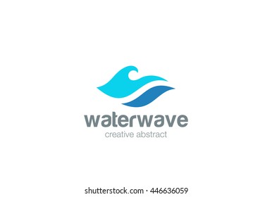 Water Wave Logo abstract design vector template. Aqua icon.
Cosmetics Surf Sport Logotype concept.