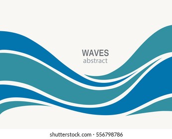 Water Wave Logo abstract design. Cosmetics Surf Sport Logotype concept. 