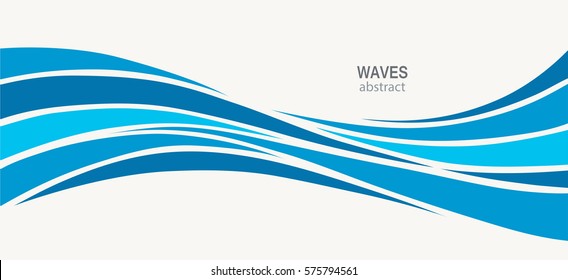 Water Wave Logo abstract design. Cosmetics Surf Sport Logotype concept. Square aqua icon. 