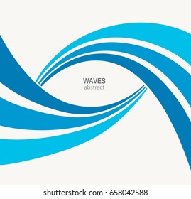 Water Wave Logo abstract design. Cosmetics Surf Sport Logotype concept. Square aqua icon. 