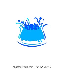 Ola de agua para el logotipo, símbolo azul de salpicante acuático, signo líquido de marca para su negocio