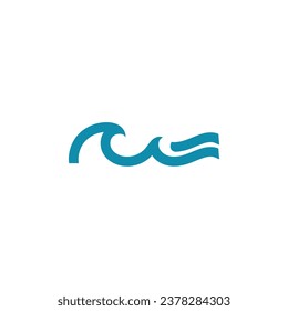 water wave logo, beach waves, sea, vector design