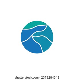 logotipo de olas de agua, olas de playa, mar, diseño vectorial