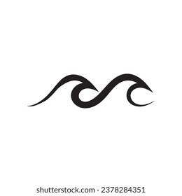 water wave logo, beach waves, sea, vector design