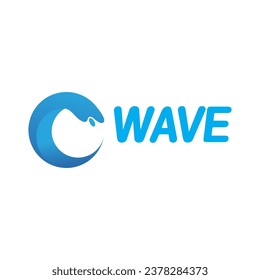 water wave logo, beach waves, sea, vector design