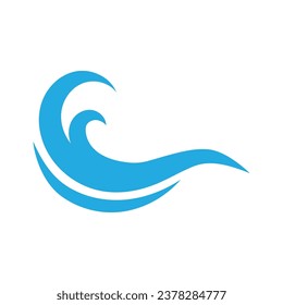 Wasserwellenlogo, Strandwellen, Meer, Vektordesign