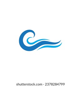 water wave logo, beach waves, sea, vector design