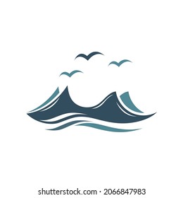 Water Wave Logo desain abstract template vector