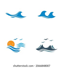 Water Wave Logo desain abstract template vector