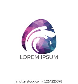 Water wave logo design. Corporate identity template with blue water.