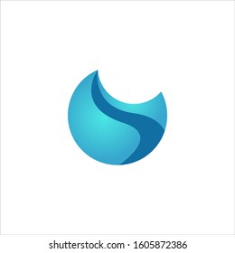 water wave logo design element