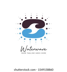 water wave logo design, icon design template elements