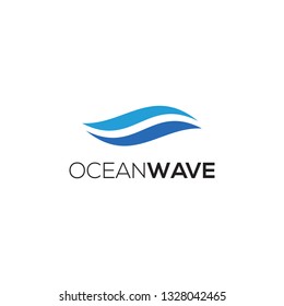 Water wave logo design related to ocean or sea