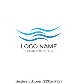 water wave logo design, Wave symbol vector illustration design, Wave vector symbol,.Wave logo illustrator vector.