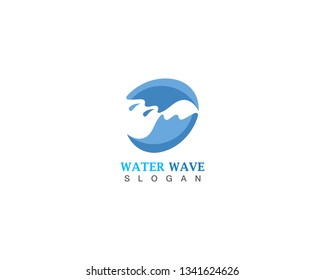 Water Wave logo design template vector