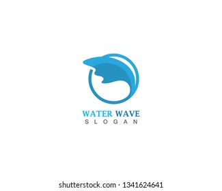 Water Wave logo design template vector