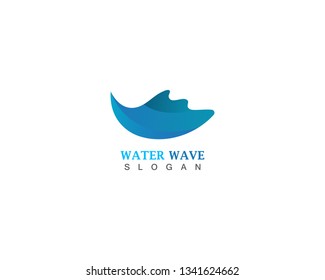 Water Wave logo design template vector
