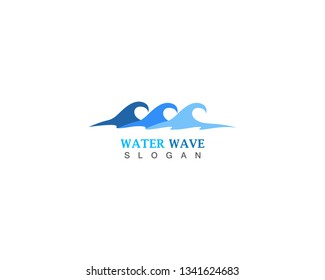 Water Wave logo design template vector