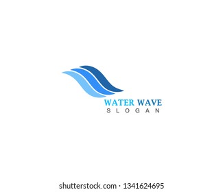 Water Wave logo design template vector
