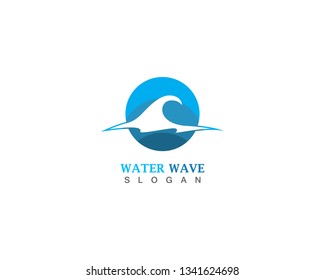 Water Wave logo design template vector