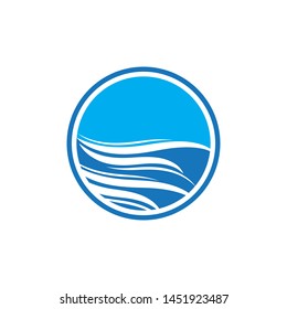 Water wave logo design template
