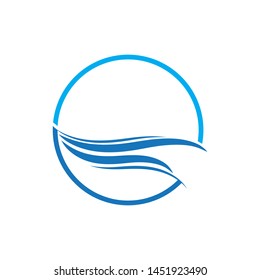 Water wave logo design template
