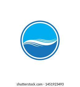 Water wave logo design template
